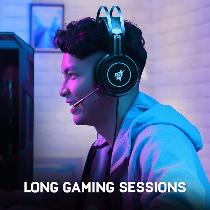 Redgear Cloak Wired RGB Wired Over Ear Gaming Headphones with Mic for PC Redgear Cloak Wired RGB Wired Over Ear Gaming Headphones with Mic for PC